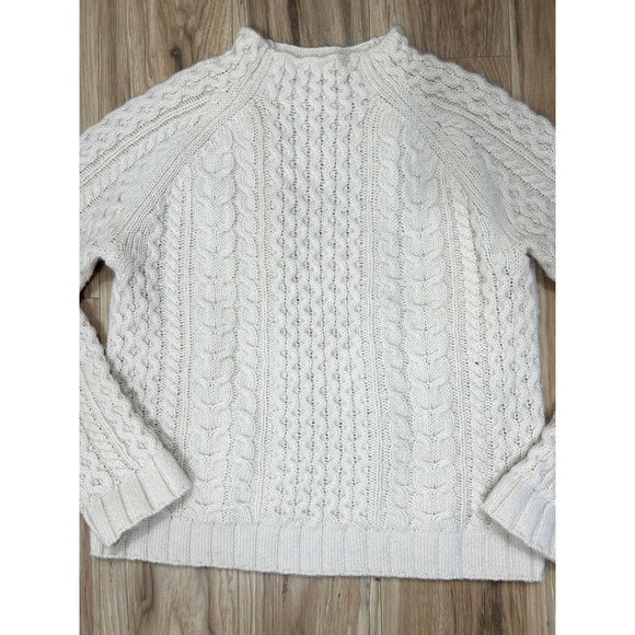 Pendleton Woolen Mills Shetland Wool Cable Knit Mock Neck Sweater Women S Chunky - Picture 2 of 14